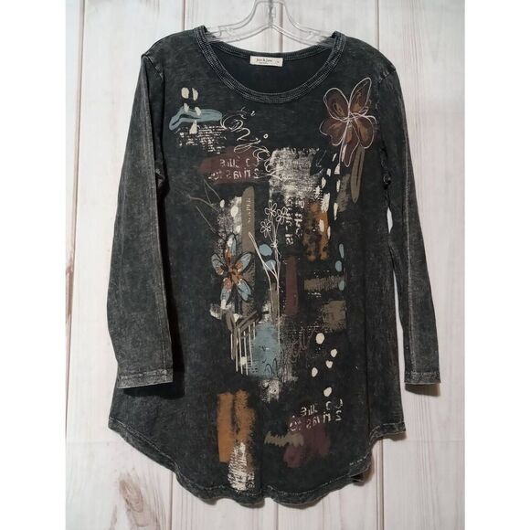 Jess and Jane Shirt Ladies Medium Gray‎ Light Weight Graphic - Picture 1 of 6